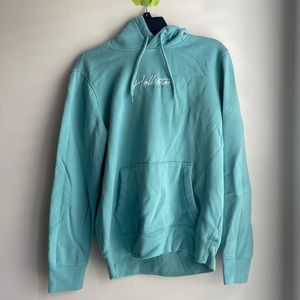 light blue hollister hoodie. men’s size small.